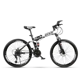 Generic Bicicleta Mountain Bike, Bicicleta de montaña Plegable 24 / 26 Pulgadas, Bicicleta de MTB con Rueda de radios, Blanca