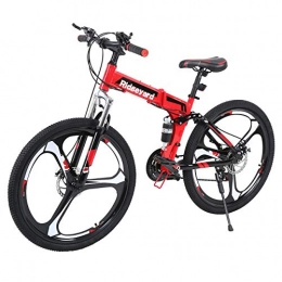 MuGuang 26 Pulgadas Bicicleta MTB Frenos de Disco de Bicicleta de Montaa Unisex para Adulto Mountain Bike (Negro + Rojo)