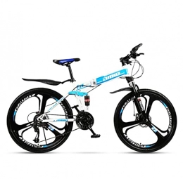 N&I Bicicleta N&I Bicicleta plegable de 24 pulgadas para adultos de montaña, todoterreno, doble disco de freno de nieve, bicicleta Full Suspension, bicicleta de magnesio, ruedas C 27 Speed B 27 Speed
