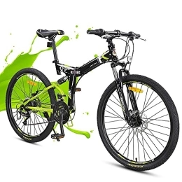 WBDZ Bicicletas de montaña plegables Nueva bicicleta de montaña de 24 pulgadas, bicicletas plegables con freno de disco Shimanos Bicicleta de 24 velocidades Bicicletas MTB de suspensión completa para hombres o mujeres Cuadro plegable, B