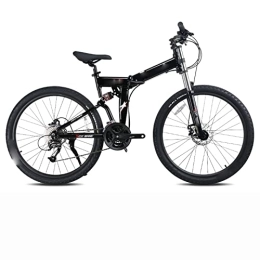 YXGLL Bicicletas de montaña plegables YXGLL Frenos de Disco mecánicos para Bicicleta de montaña Plegable de 27, 5 Pulgadas, 27 velocidades, Doble absorción de Impacto, para Playa o Nieve (Black)