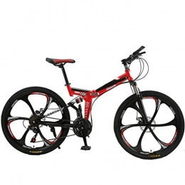 Zhangxiaowei Bicicletas de montaña plegables Zhangxiaowei Bicicletas Overdrive Hardtail Bicicleta de montaña Plegable de Bicicletas 26" Rueda 21 / 24 Rojo Velocidad, 21 Speed