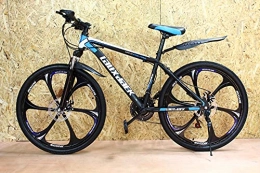 Desconocido Bicicleta Bicicleta de montaña junior negro y azul 26'' rueda 21 velocidad marco de acero frenos de disco niños y niñas