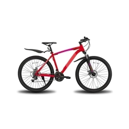  Bicicletas de montaña Bicycles for Adults 3 Color 21 Speed 26 / 27.5 Inch Steel Suspension Fork Disc Brake Mountain Bike Mountain Bike (Color : Red, Size : Large)