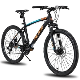 ivil Bicicleta Hiland - Bicicleta de montaña de 26 pulgadas, Shimano de 21 velocidades, marco de acero de 380 mm, freno de disco, horquilla de suspensión, para niños, color naranja
