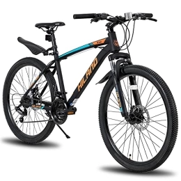 STITCH Bicicleta Hiland Bicicleta de Montaña de 27, 5 Pulgadas con Cuadro de Acero Bicicleta para Hombres y Mujers con Freno de Disco y Horquilla de Suspensión MTB Negro y Naranja para Ciudad…