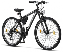 Licorne Bike Bicicleta Licorne Bike Effect Premium - Bicicleta de montaña de 29 pulgadas - para niños, niñas, hombres y mujeres - Cambio Shimano de 21 velocidades - para hombre - Negro / Blanco- Freno V