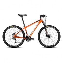 PXQ Adultos Bicicleta de montaña Shimano M370-27 velocidades lnea Freno de Disco Apagado-Bici de Carretera, Bicicletas de aleacin de Aluminio con Amortiguador 26/27.5 Pulgadas,Orange,26"*17