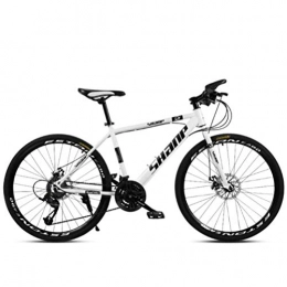 Unisex Commuter City Hardtail Bike 26 Inch Wheel - Mountain Bicycle Mens MTB (Color: Blanco, Tamao: 21 velocidades)
