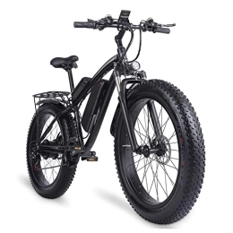 Electric oven Electric Mountain Bike 1000W Electric Bike for Adults 26" Fat Tire Mountain Beach Snow Bicycles Aluminum Electric Scooter with Detachable Lithium Battery 48V 17AH Up to 24.8 MPH 21 Speed Gear E-Bike (Color : Black)