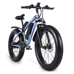 Electric oven Electric Mountain Bike 1000W Electric Bike for Adults 26" Fat Tire Mountain Beach Snow Bicycles Aluminum Electric Scooter with Detachable Lithium Battery 48V 17AH Up to 24.8 MPH 21 Speed Gear E-Bike (Color : Blue)