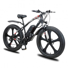Electric oven Electric Mountain Bike 1000W Electric Bike for Adults 28MPH 26 * 4.0 Fat Tire 48V Lithium Battery 12Ah Snow Electric Bicycle (Color : Black, Number of speeds : 21)