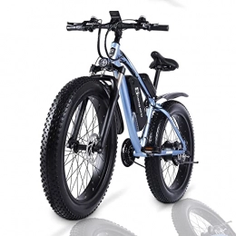 HFRYPShop Electric Mountain Bike 1000W MTB E-bike for Men, 26'' Electric Mountain Bike with 48V 17Ah(816Wh) Removable Lithium-Ion Battery with 21-Gear Shimano, Max Range:70-100KM, Ebikes Bicycles All Terrain [CZ Stock], blue