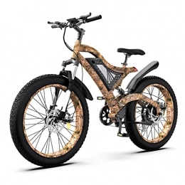 LIU Electric Mountain Bike 1500w Electric Bike for Adults 300 Lbs 31 Mph Mountain Electric Bicycle 48v 15ah Removable Lithium Battery 26 * 4.0 Inch Fat Tire Beach Ebike (Color : 1500W)