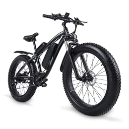 Electric oven Electric Mountain Bike 26" Electric Bike for Adults 1000W Ebike 24.8 MPH Adult Electric Mountain Bike 48V 17AH Removable Lithium Battery, 21S Gears, Lockable Suspension Fork (Color : Black, Number of speeds : 21)