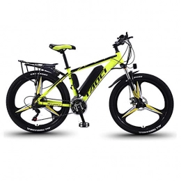 EggshellHome Electric Mountain Bike 26'' Electric Bikes, Mens Mountain Bike, Magnesium Alloy Ebikes Bicycles, with Removable Large Capacity Lithium-Ion Battery 36V 250W, for Sports Outdoor Cycling Travel Commuting, Yellow, 10AH