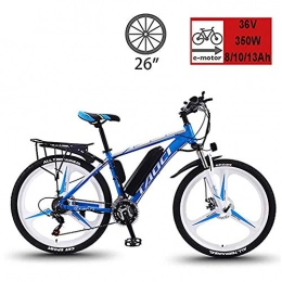 EggshellHome Electric Mountain Bike 26'' Electric Bikes, Mens Mountain Bike, Magnesium Alloy Ebikes Bicycles, with Removable Large Capacity Lithium-Ion Battery 36V 350W , for Sports Outdoor Cycling Travel Commuting, Blue, 10AH