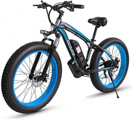 CCLLA Electric Mountain Bike 26'' Electric Mountain Bike with Removable Large Capacity Lithium-Ion Battery (48V 17.5ah 500W) for Mens Outdoor Cycling Travel Work Out And Commuting (Color : Black Blue)