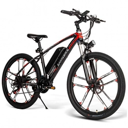 26In Electric Mountain Bike, Pedal Assist Unisex Bicycle for City Commuting & Leisure, 48V 8AH 350W Brushless Motor E-Bike, 4-Mode Moped with Shock Absorbent Front Fork, Black