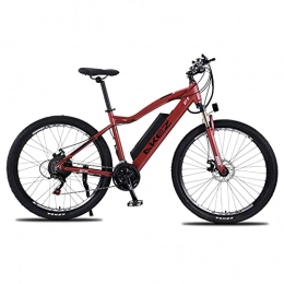 HFRYPShop Electric Mountain Bike 27.5'' Electric Bikes for Adult, Lightweight Aluminum Alloy Suspension MTB with Shimano-21, Removable Li-Ion Battery 48V 10A, 40 Miles Range Dual Disc Brakes (red)