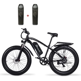MSHEBK Electric Mountain Bike 48V 17Ah EBike for Adults Men Women, Electric Mountain Road Bike City Cruiser Commuter Electric Bicycle Waterproof EBike for Beach Snow All Terrain 21 Speed Pedal Assist Ebike Gift( Two Battery)