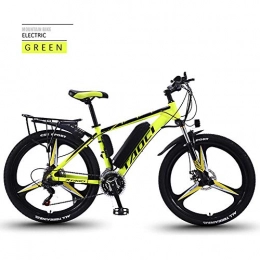 AKEFG Electric Mountain Bike AKEFG Hybrid mountain bike, adult electric bicycle detachable lithium ion battery (36V13Ah) 27 speed 5 speed assist system, 26 inch, Yellow, A