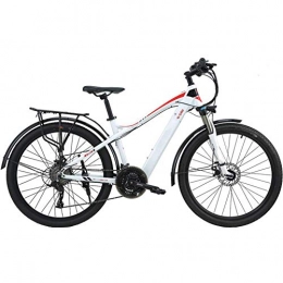 AYHa Electric Mountain Bike AYHa Mountain Electric Bike, 27.5 inch Travel Electric Bicycle Dual Disc Brakes with Mobile Phone Size LCD Display 27 Speed Removable Battery City Electric Bike for Adults, White red, A 7.6AH