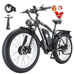 BeWell Electric Mountain Bike BeWell KETELES K800 Electric Bicycle for Adults-Men Dual Motor Electric Dirt Bike, 26x4.0 Inch Fat Tire 23Ah Battery Removable Li-Ion Battery and 21 Speed Gear, White (UK Warehouse)