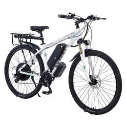  Electric Mountain Bike Bicycles for Adults Assisted Lithium Battery Bicycle Electric Mountain Bike Long Range Electric Bicycle (Color : White)