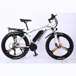 BWJL Electric Mountain Bike BWJL 26 inch aluminum alloy lithium battery assisted variable speed bicycle, adult power assisted electric bicycle, 36V 350W 13Ah Removable Lithium-Ion Battery Mountain Ebike for Men''s, White, 8AH