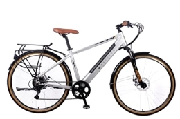 Dallingridge Bike Dallingridge Malvern Hybrid Trekking Electric Bike 700c Wheel 6 Speed 36v 14ah Satin Silver / Camel