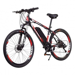 DDFGG Electric Mountain Bike DDFGG Electric bicycle 26-inch mountain shock absorber bicycle 36V10AH battery 250W high-speed brushless motor electric bicycle, Red, A
