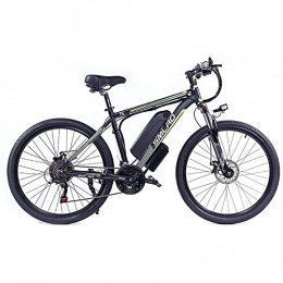DDFGG Electric Mountain Bike DDFGG Electric Bicycles For Adults, Ip54 Waterproof 350W Aluminum Alloy Ebike Bicycle Removable 48V / 13Ah Lithium-Ion Battery Mountain Bike / Commute Ebike(Color:black / green)