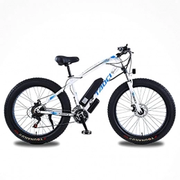DDFGG Electric Mountain Bike DDFGG Electric Bikes For Adults, 4.0" Fat Tires 26 Inch 21 Speed Bicycle, 48V 13AH 750W MTB E-Bike With IP54 Waterproof(Color:white)