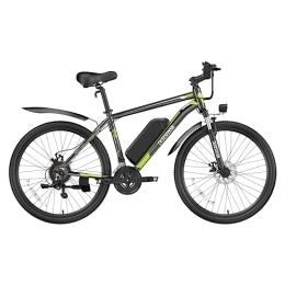 DEEPOWER Electric Mountain Bike DEEPOWER S26 Electric Bike, 250W Brushless Motor, 26" x1.95 Electric Bicycle for Adults, 48V 12.8AH Removable Battery, 25KM / H, 21-Speed Gears, Mountain EBikes