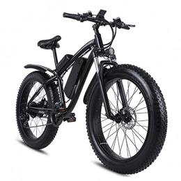 LDGS Electric Mountain Bike ebike Electric Bike for Adults 1000W 48V Motor 26 inch 4.0 Fat Tire 300 Lbs 30 Mph Electric Mountain Beach Snow Bicycle for Men E bike (Color : Black)