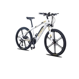  Electric Mountain Bike Electric Bicycle Electric Bicycle Lithium Battery Motor Electric Mountain Bike Speed Aluminum Alloy Frame Light (White)