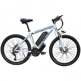 Bedroom Electric Mountain Bike Electric Bicycles For Adults, Ip54 Waterproof 350W Aluminum Alloy Ebike Bicycle Removable 48V / 13Ah Lithium-Ion Battery Mountain Bike / Commute Ebike(Color:white / blue)