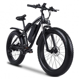 Electric oven Bike Electric Bike 1000W for Adults 48V 17Ah Electric Bicycle Mountain Bike 26 Inch Fat Tires Waterproof Electric Bike 28 mph (Color : Black, Transmission System : 21 SPEED)