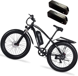 Vikzche Q Bike Electric Bike 26''Fat Tire offroad Electric Bicycle Mountain Electric Bicycle Pedal Assist 17Ah TWO Lithium Battery Hydraulic Disc Brake Shengmilo MX02S
