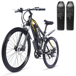 Vikzche Q Electric Mountain Bike Electric Bike 27.5" with TWO 48V / 17Ah Removable Lithium Battery, Full Suspension, Shimano 7-Speed City E-bike GUNAI M60