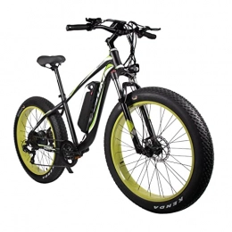 LIU Electric Mountain Bike Electric Bike Adults 1000W Motor 48V 17Ah Lithium- Ion Battery Removable 26' 4. 0 Fat Tire Ebike 28MPH Snow Beach Mountain E- Bike Shimano 7-Speed (Color : Green)