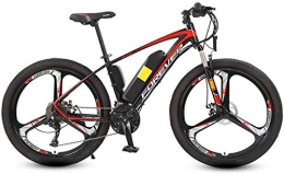 RDJM Electric Mountain Bike Electric Bike Electric Mountain Bike 26 In with 250W 36V Lithium Battery with 27 Speed Variable Speed System with Double Hydraulic Shock Absorption Electric Bicycle Load 75kg Black Red (Size : 8AH)