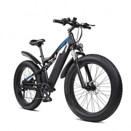 LIU Electric Mountain Bike Electric Bike for Adults 1000W 26”Fat Tire, Removable 48V Lithium Ion -Battery electric bicycles 7-speed Built for Trail Riding (Color : Black)