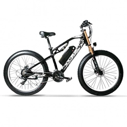 LIU Electric Mountain Bike Electric Bike for Adults 750W Motor 4.0 Fat Tire Beach Electric Bicycle 48V 17Ah Lithium Battery Ebike Bicycle (Color : Black white)