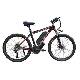 AKEZ Electric Mountain Bike Electric Bike for Adults, Electric Mountain Bike, 26 Inch 240W Removable Aluminum Alloy Ebike Bicycle, 48V / 10Ah Rechargeable Battery for Outdoor Cycling Travel Work Out, Black Red, 26 In