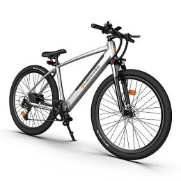 A Dece Oasis Bike Electric Bikes, D30C Electric Bicycle City Bike, 27.5" E-bike Commute Trekking E-bike with 36V 10.4Ah Removable Li-Ion Battery, LCD Display, Shimano 9 Speed, Dual Hydraulic Disk Brake Silver