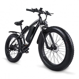 HMEI Electric Mountain Bike Electric Bikes for Adults Electric Bike 1000w Mens Mountain Bike Snow Bike Aluminum Alloy Electric Bicycle Ebike 48v17ah Electric Bicycle 4.0 Fat Tire E Bike ( Color : Black , Number of speeds : 21 )