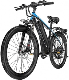 CCLLA Electric Mountain Bike Electric Mountain Bike, 400W 26'' Waterproof Electric Bicycle with Removable 48V 10.4AH Lithium-Ion Battery for Adults, 21 Speed Shifter E-Bike (Color : Red) (Color : Blue)