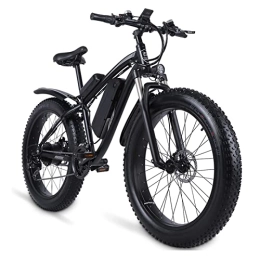 Electric oven Electric Mountain Bike Electric Mountain Bikes for Adults 26" Electric Bicycle, 1000W Ebike with 17AH 48V Removable Lithium Battery, 24.8 MPH Professional 21-Speed Gears Ebike (Color : Black)